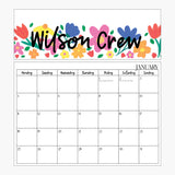 Personalised Fridge Calendar