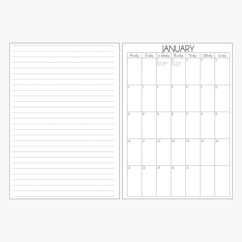 2025 Weekly Diary + Organiser Spread