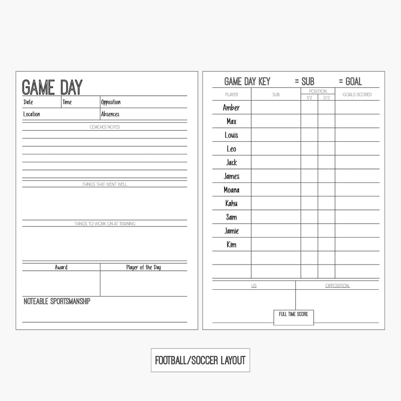 Sideline Support Notebook
