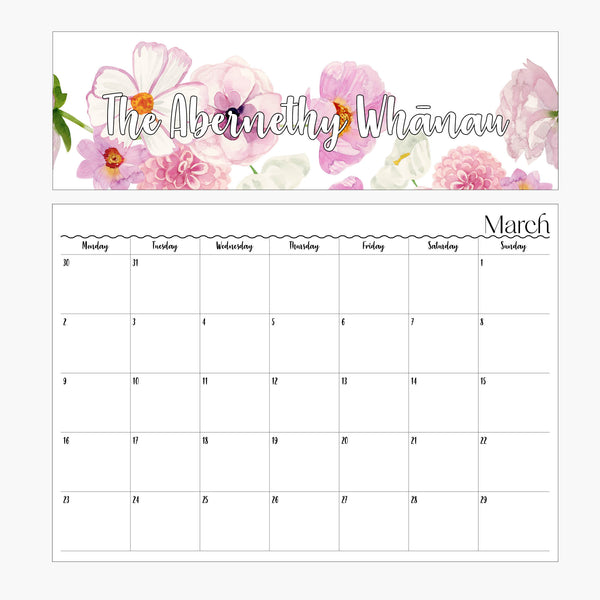 Personalised Fridge Calendar