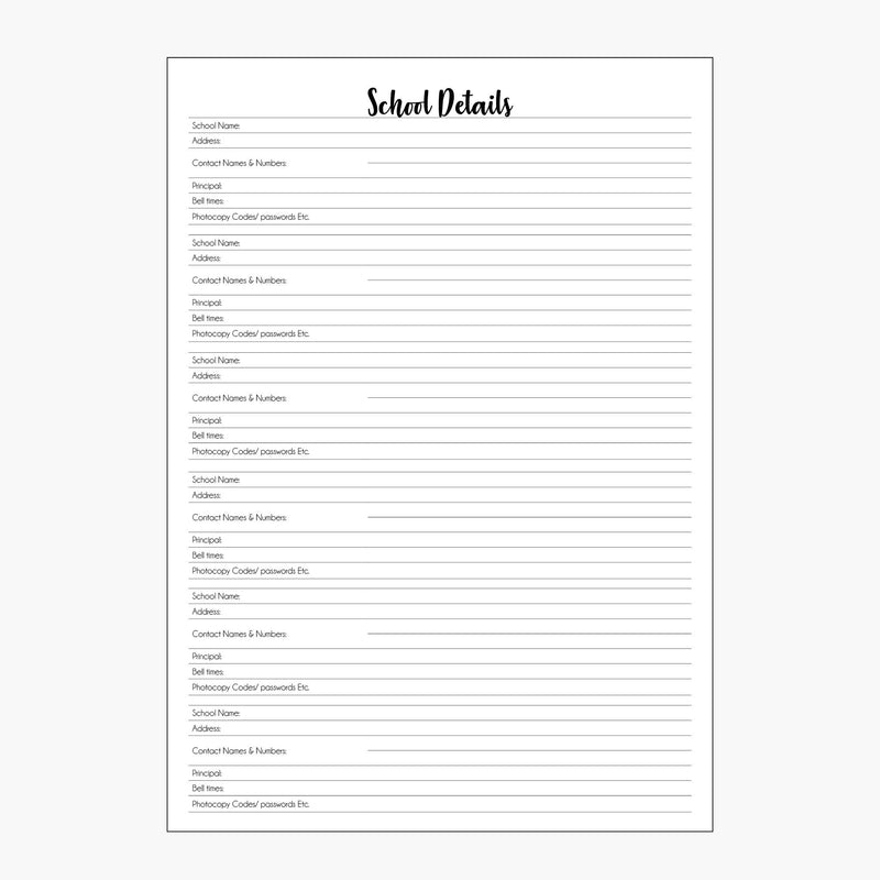 Relief Teaching Planner 2026