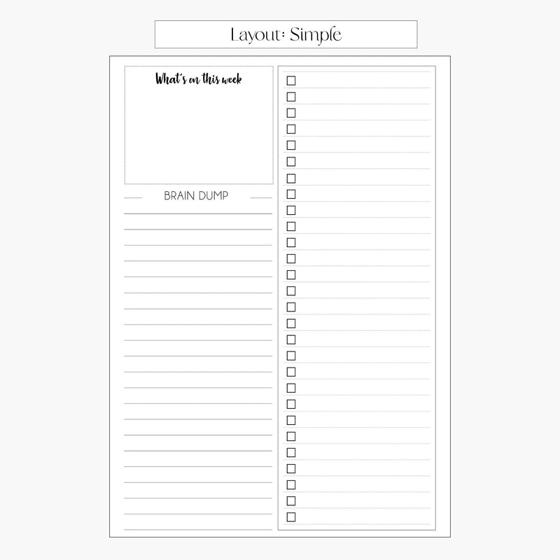 2026 Weekly Diary + Organiser Spread