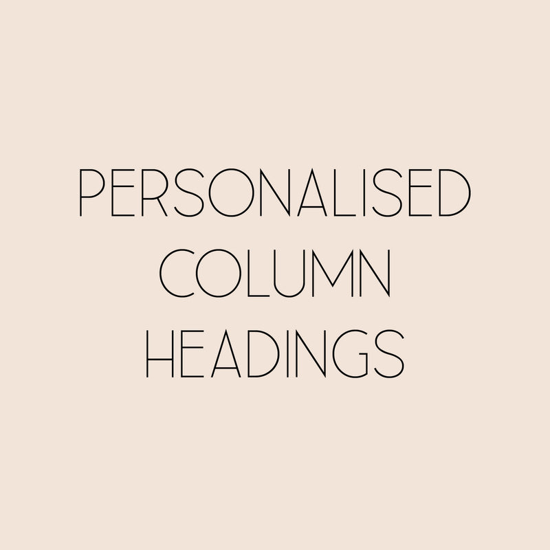 Custom Column Headings – DO NOT REMOVE FROM CART